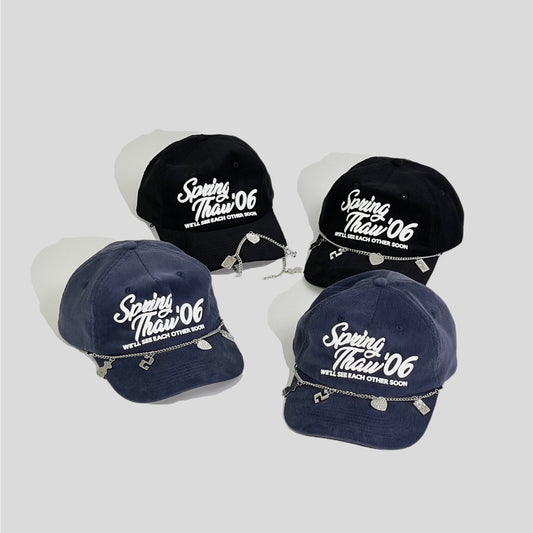 Detachable Chain Bracelet Corduroy Baseball Cap