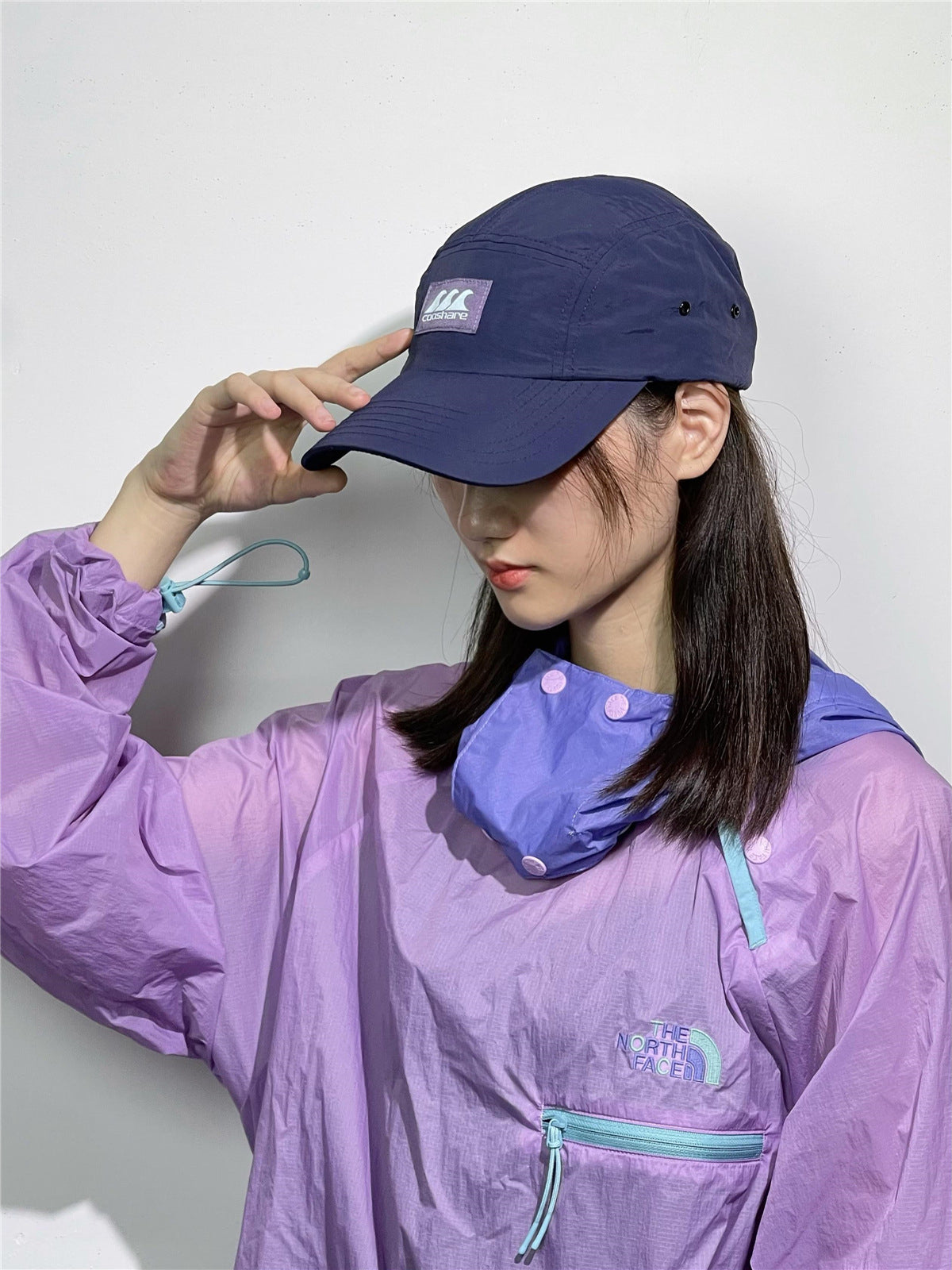 Casquette à 5 panneaux à séchage rapide et légère, de couleur assortie
