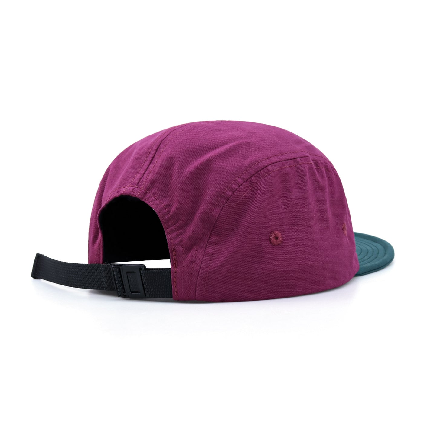 Casquette à 5 panneaux à visière souple et coutures contrastées