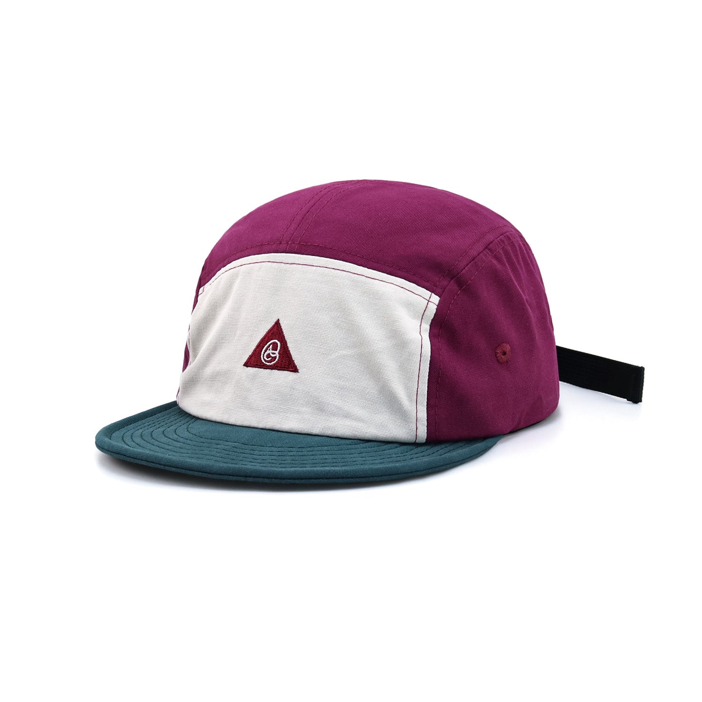 Casquette à 5 panneaux à visière souple et coutures contrastées