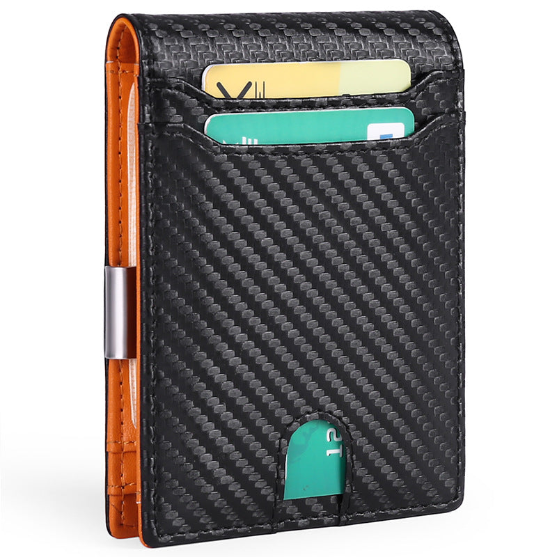 Gift Box Anti-Theft RFID Wallet Carbon Fiber Ultra-Thin Minimalist Foldable Wallet