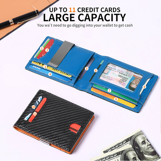 Gift Box Anti-Theft RFID Wallet Carbon Fiber Ultra-Thin Minimalist Foldable Wallet