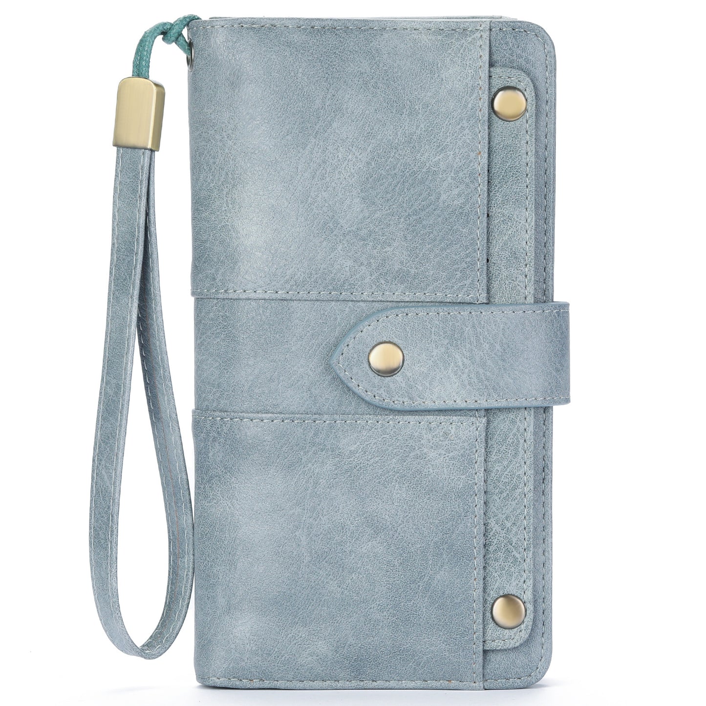 Anti-Theft Brushed Long Wallet Oil Wax Leather Women 70% off Wallet