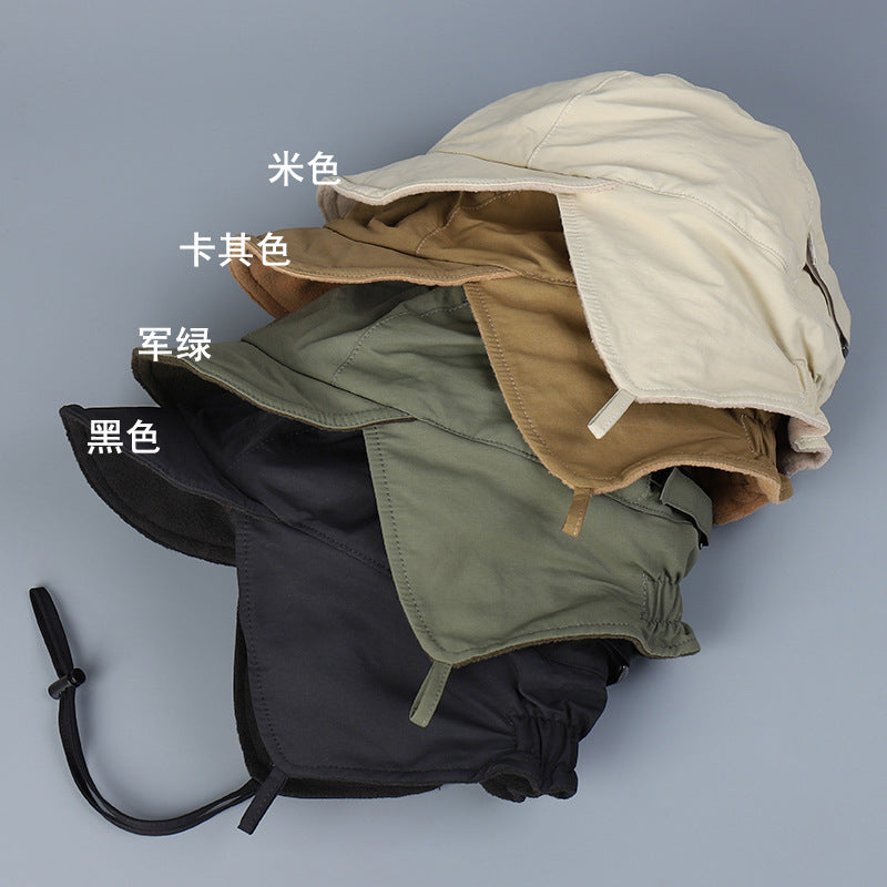 Outdoor Polar Fleece Lined Warm Nylon Water-Repellent Ski Ear Protection Hat