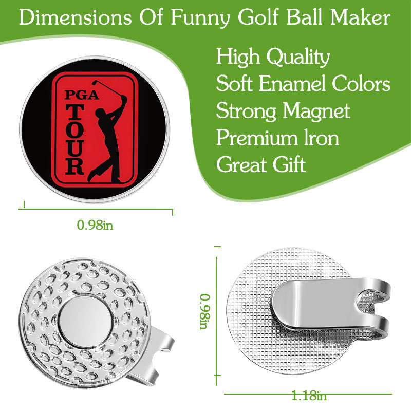 GOLF Metal Magnetic Ball Position Marker Personalized Golf Hat Clip Decoration