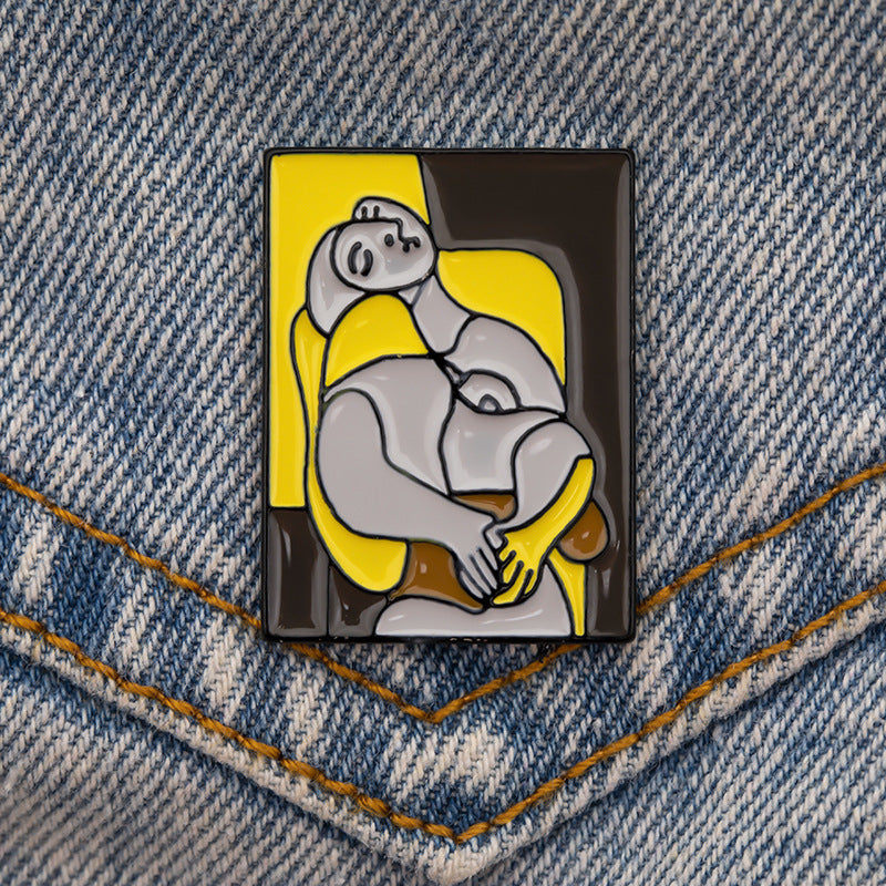 Abstract Art Oil Painting Backpack Shirt Brooch