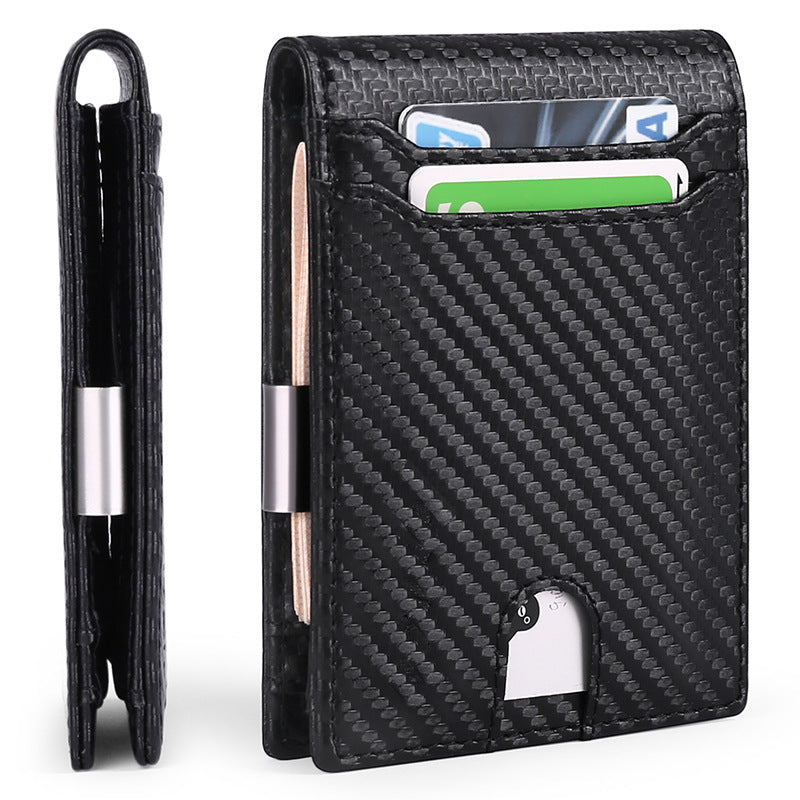 Gift Box Anti-Theft RFID Wallet Carbon Fiber Ultra-Thin Minimalist Foldable Wallet