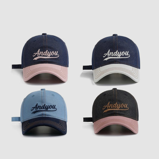 Color Matching Letters Embroidered Baseball Cap