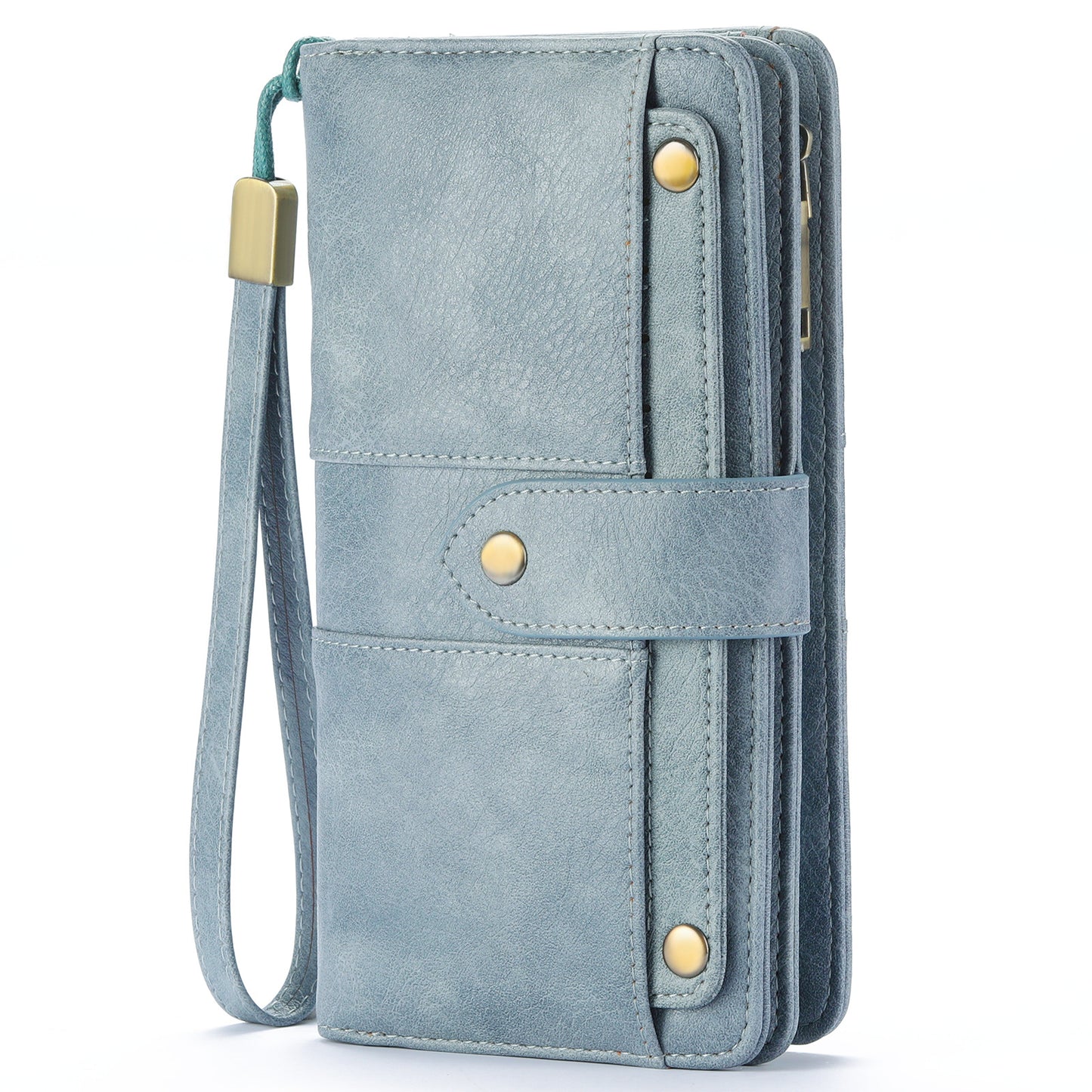 Anti-Theft Brushed Long Wallet Oil Wax Leather Women 70% off Wallet