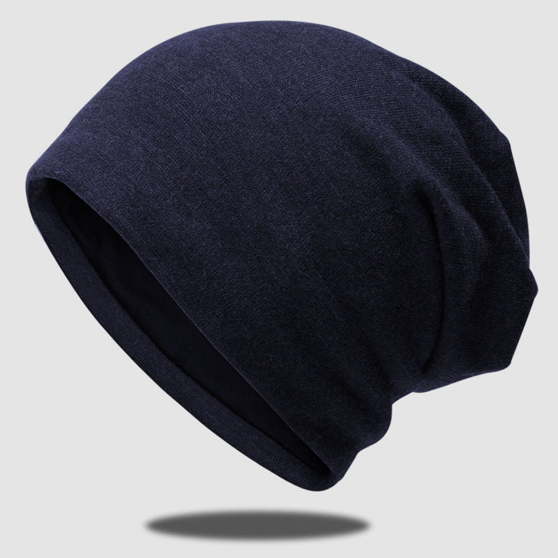 Autumn and winter double-layer cotton polyester knit hat