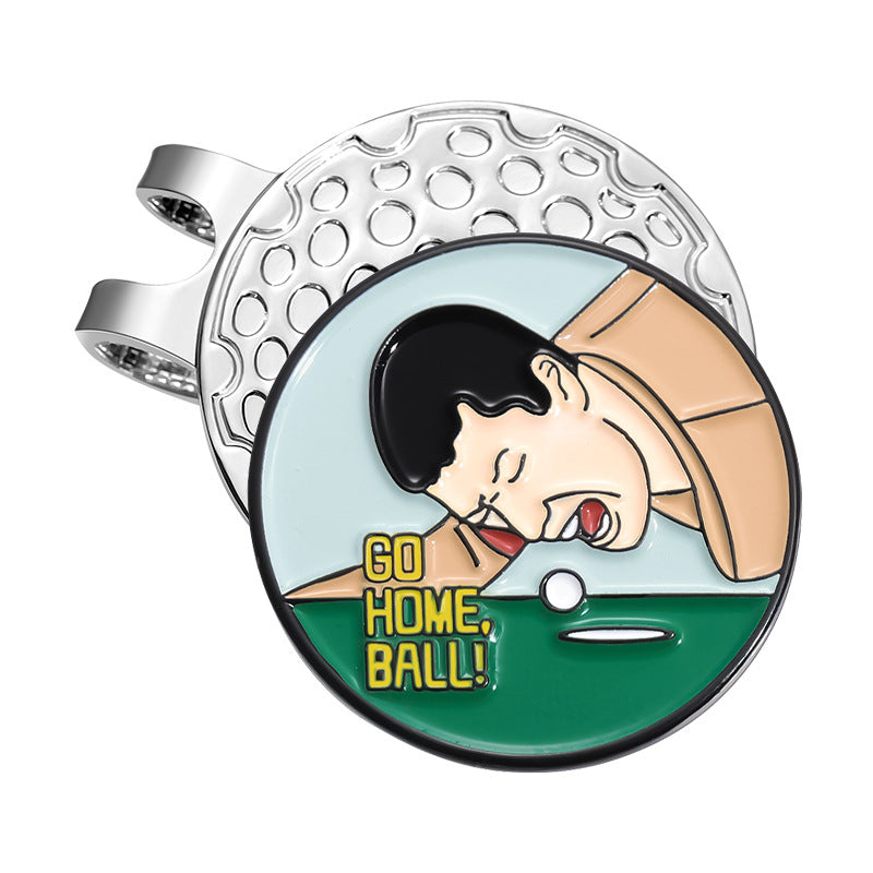 GOLF Metal Magnetic Cartoon Ball Position Marker Hat Clip