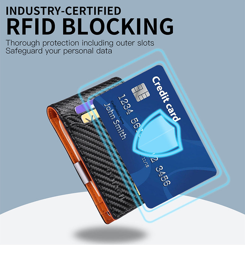 Gift Box Anti-Theft RFID Wallet Carbon Fiber Ultra-Thin Minimalist Foldable Wallet