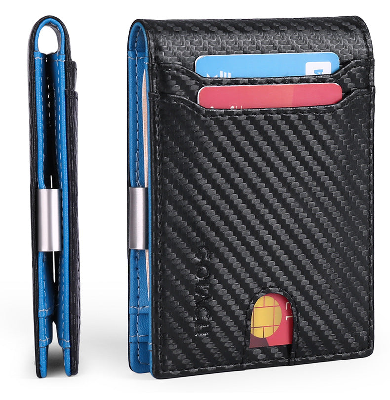 Gift Box Anti-Theft RFID Wallet Carbon Fiber Ultra-Thin Minimalist Foldable Wallet