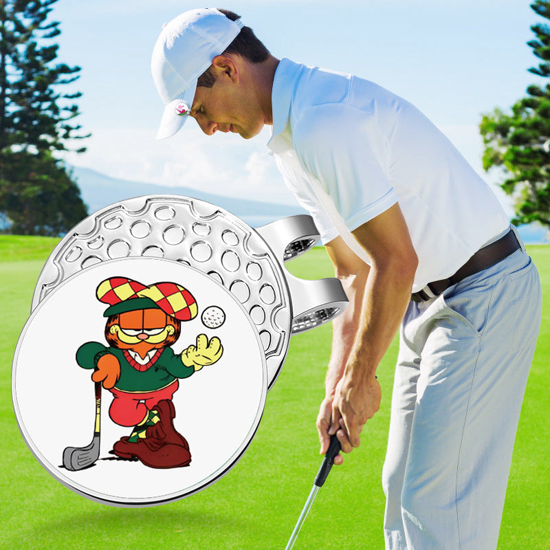 GOLF Metal Magnetic Cartoon Ball Position Marker Hat Clip