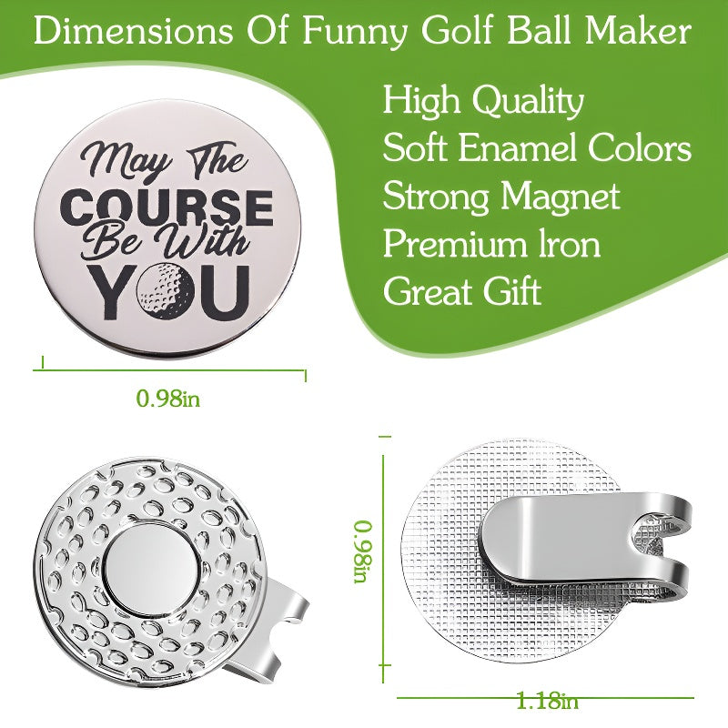Golf Style Magnetic Metal Hat Clip Detachable Magnetic Round Ball Position Marker