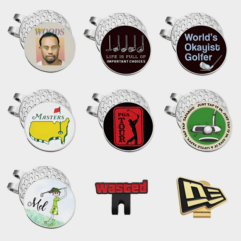 GOLF Metal Magnetic Ball Position Marker Personalized Golf Hat Clip Decoration