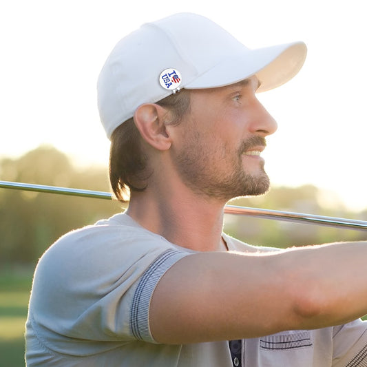 Cartoon American Flag Shaped Magnetic Metal Hat Clip Detachable Ball Position Mark Round Accessory