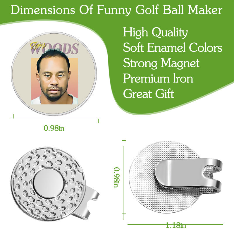 GOLF Metal Magnetic Ball Position Marker Personalized Golf Hat Clip Decoration