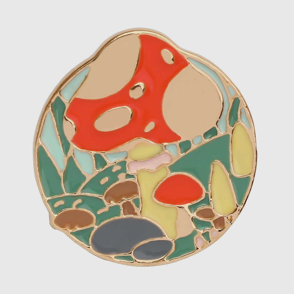 Yi Mushroom Harajuku Girl Brooch Badge