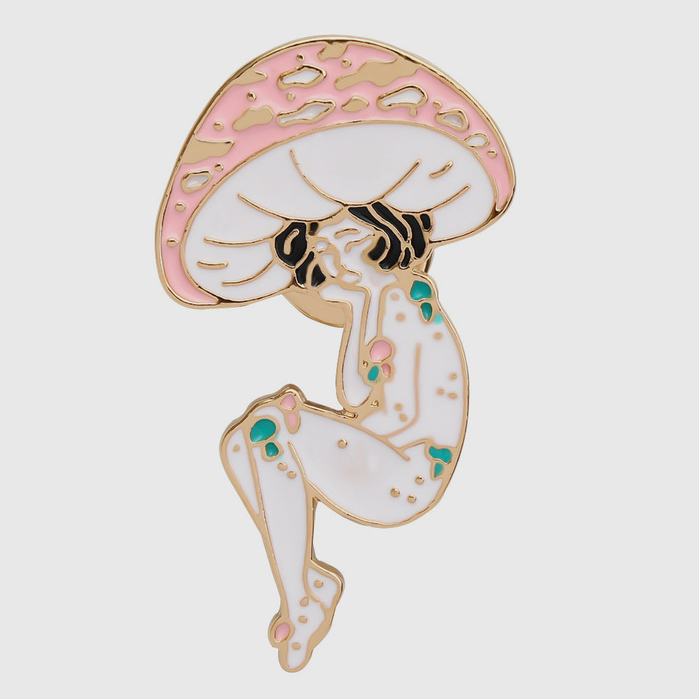 Yi Mushroom Harajuku Girl Brooch Badge