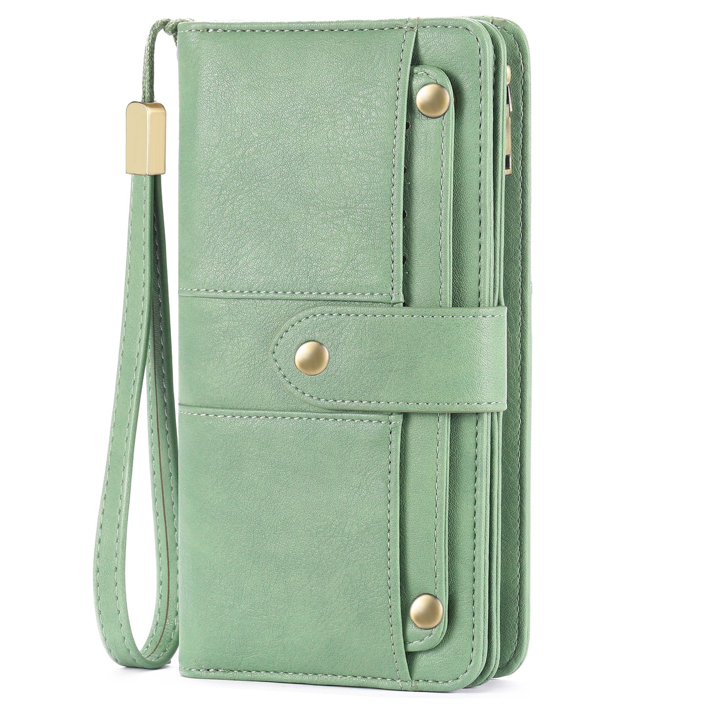 Anti-Theft Brushed Long Wallet Oil Wax Leather Women 70% off Wallet