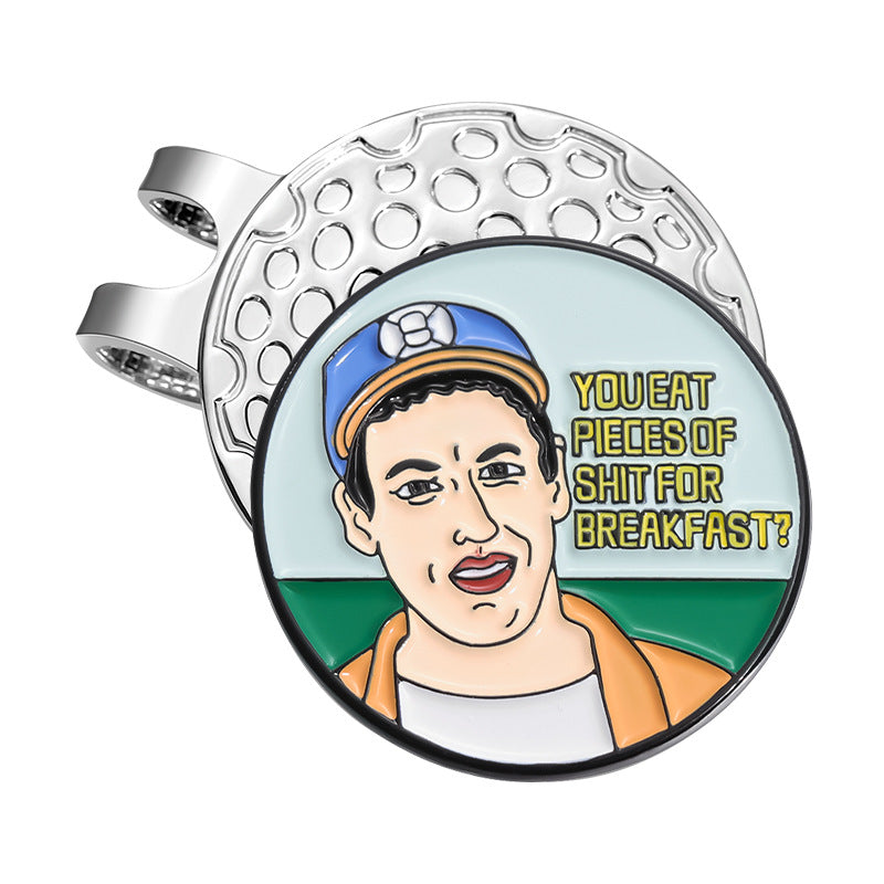 GOLF Metal Magnetic Cartoon Ball Position Marker Hat Clip