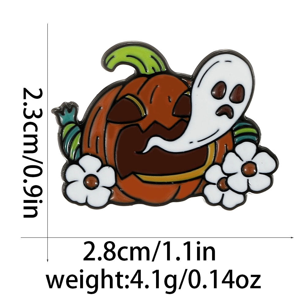Halloween Brooch Magic Pumpkin Skull Ghost Metal Badge