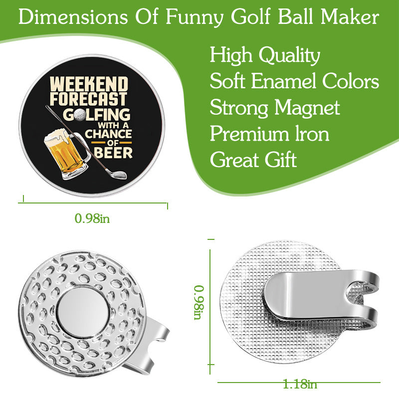 Golf Series GOLF Metal Magnetic Cartoon Ball Position Marker Personalized Hat Clip