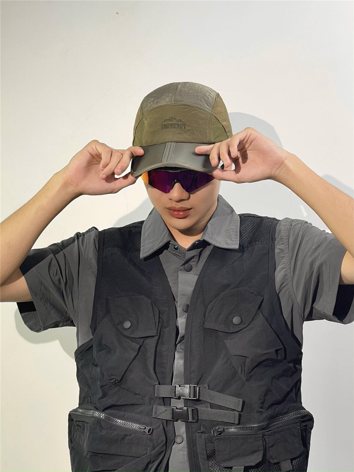 Casquette 5 panneaux respirante à séchage rapide et pliable