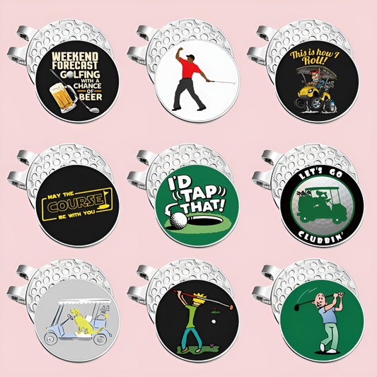 Golf Series GOLF Metal Magnetic Cartoon Ball Position Marker Personalized Hat Clip