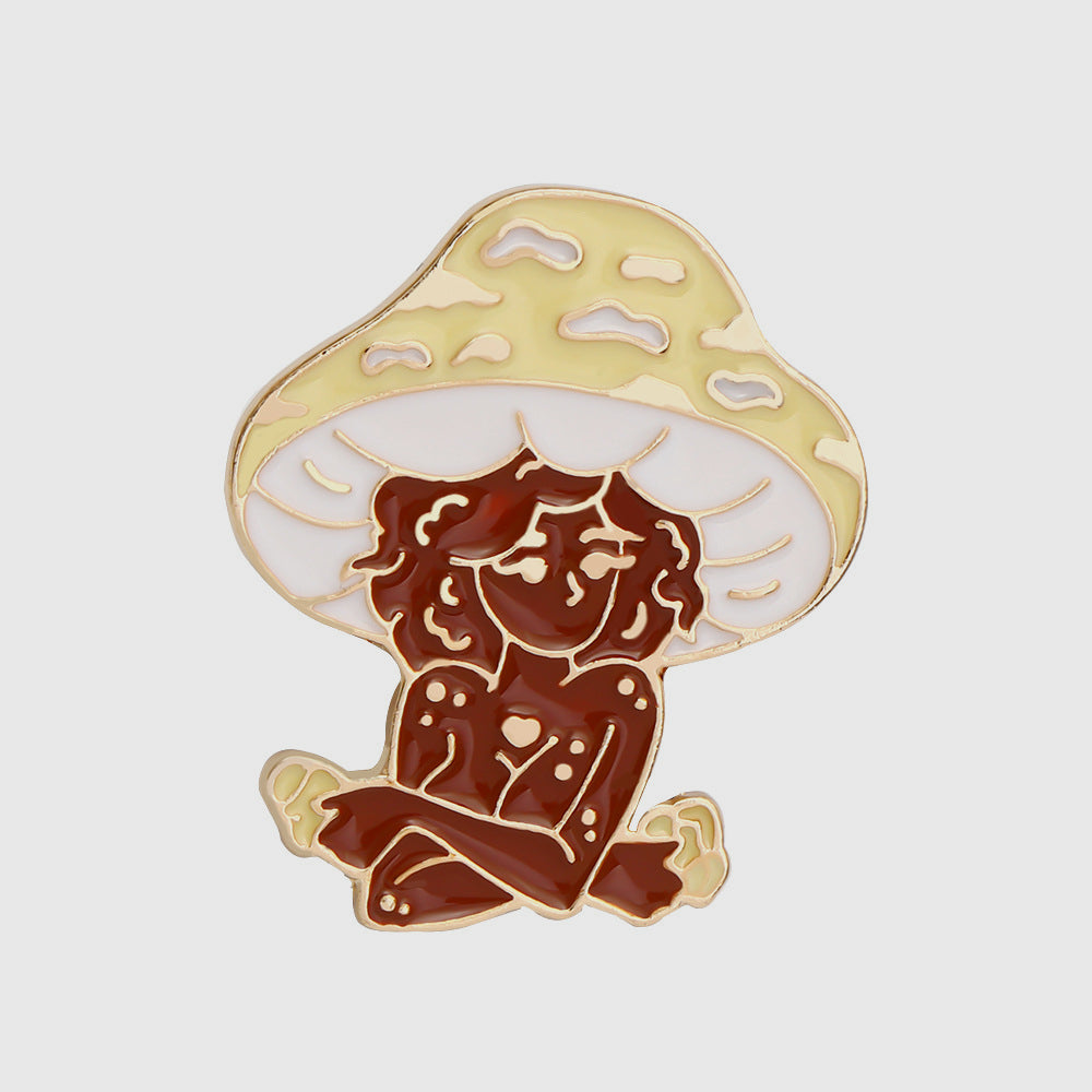 Yi Mushroom Harajuku Girl Brooch Badge