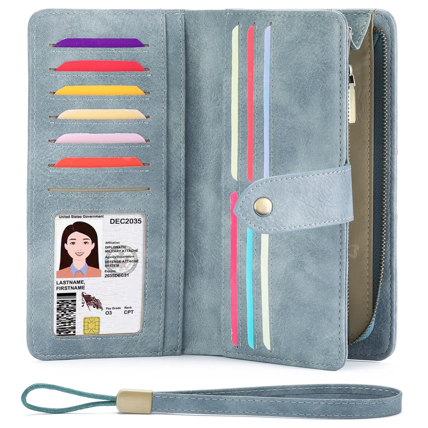 Anti-Theft Brushed Long Wallet Oil Wax Leather Women 70% off Wallet
