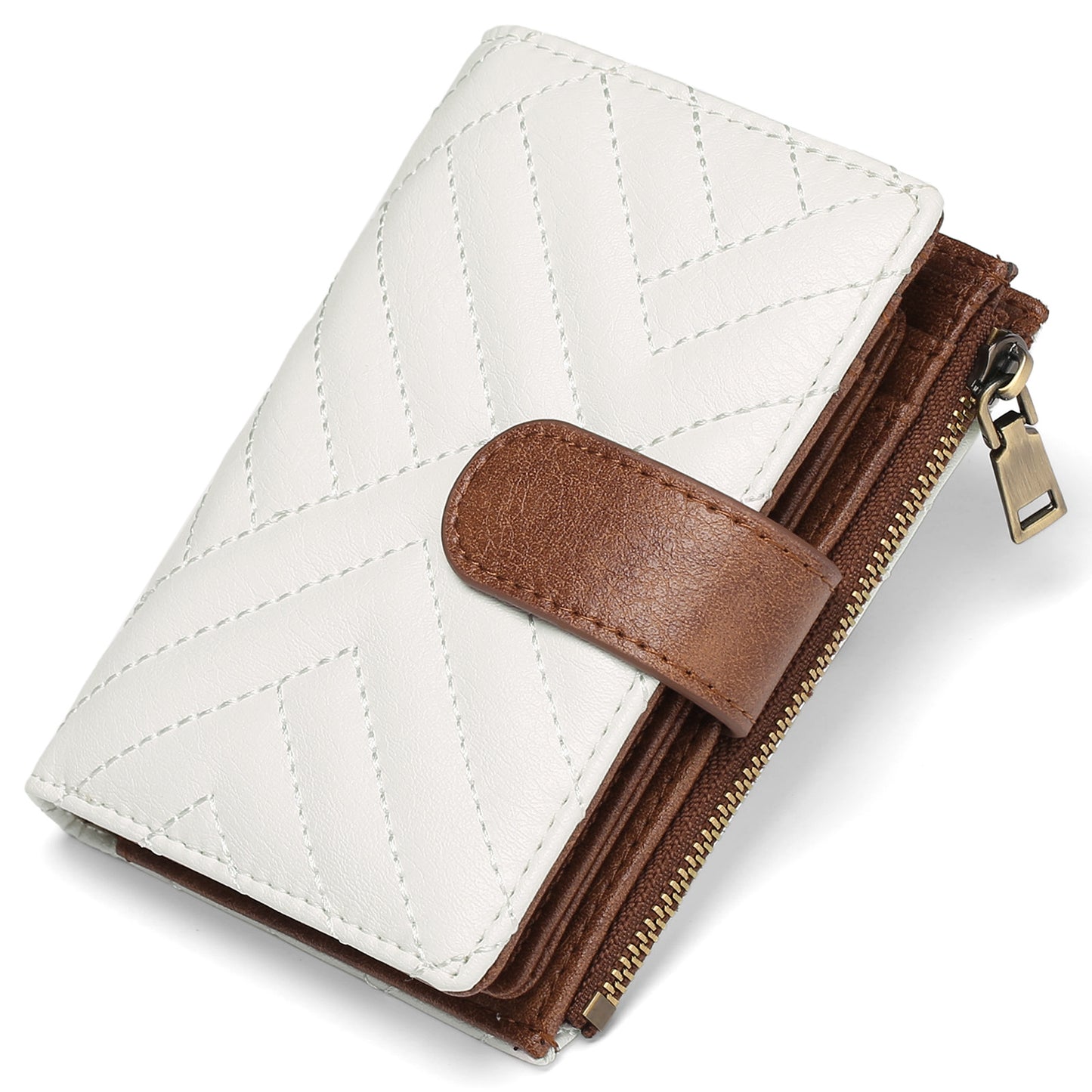 Anti-theft Brush Gift Box Set Small Chanel Style Embroidered Color Block Women's Short Wallet 70% off Purse
