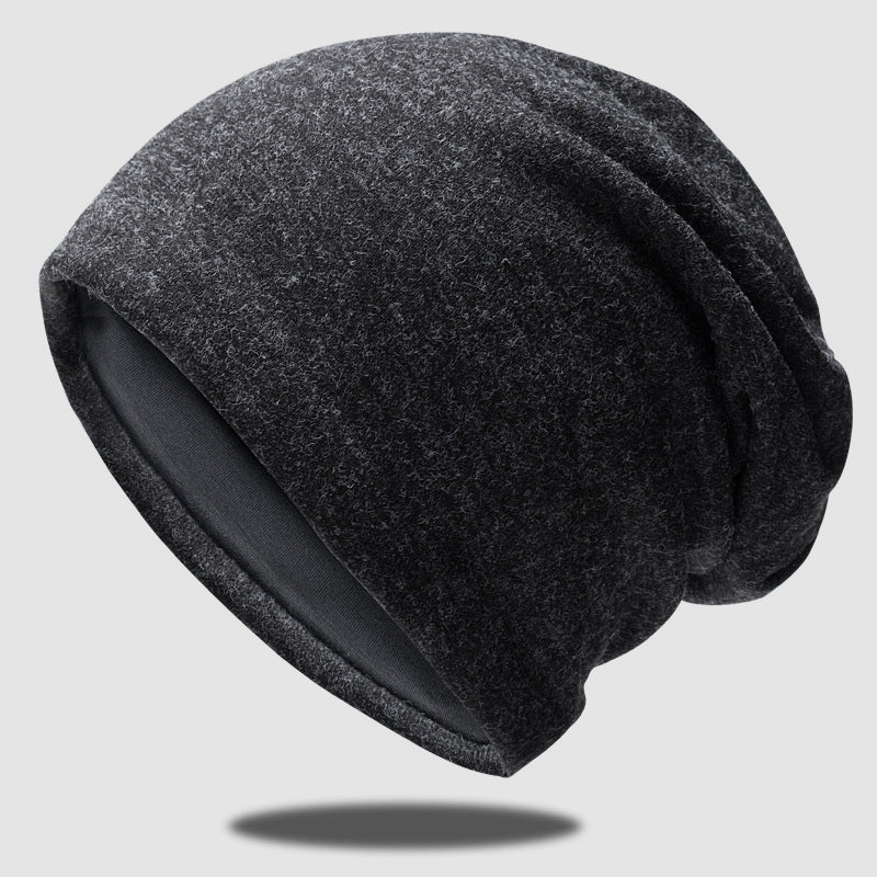 Autumn and winter double-layer cotton polyester knit hat