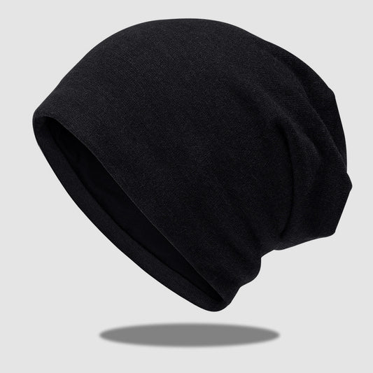 Autumn and winter double-layer cotton polyester knit hat