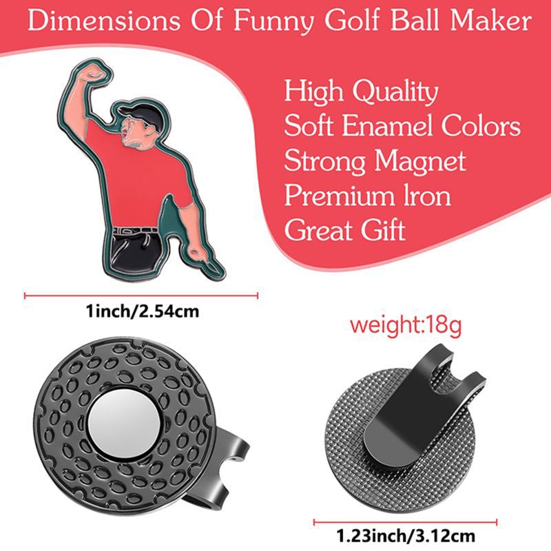 Girl Series Mark GOLF Metal Magnetic Cartoon Ball Position Hat Clip