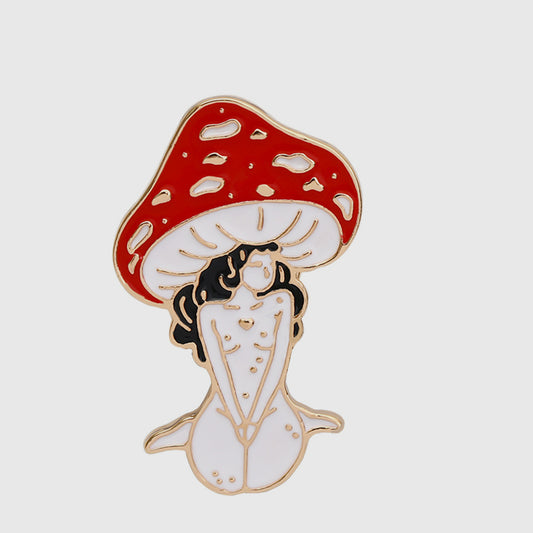 Yi Mushroom Harajuku Girl Brooch Badge