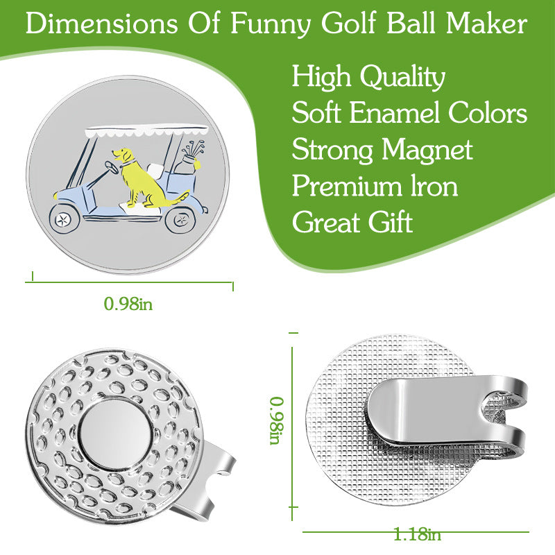 Cartoon Magnetic Metal Hat Clip with Detachable Ball Position Mark