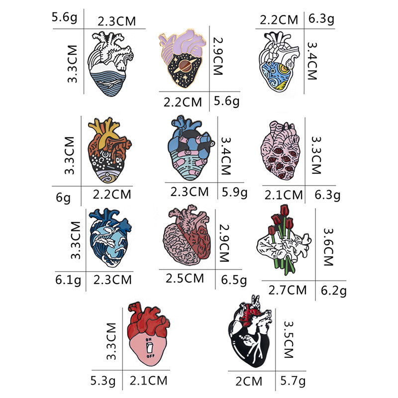 Exaggerated Heart Brooch