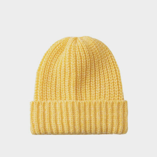 Color Block Double Knit Hat for Women Loose Fit