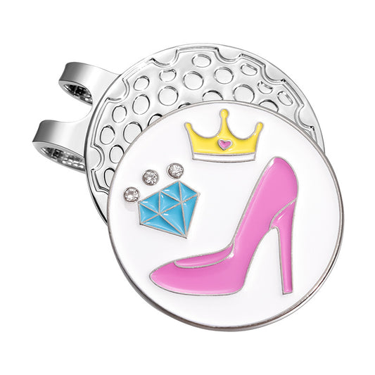 Girl Series Mark GOLF Metal Magnetic Cartoon Ball Position Hat Clip