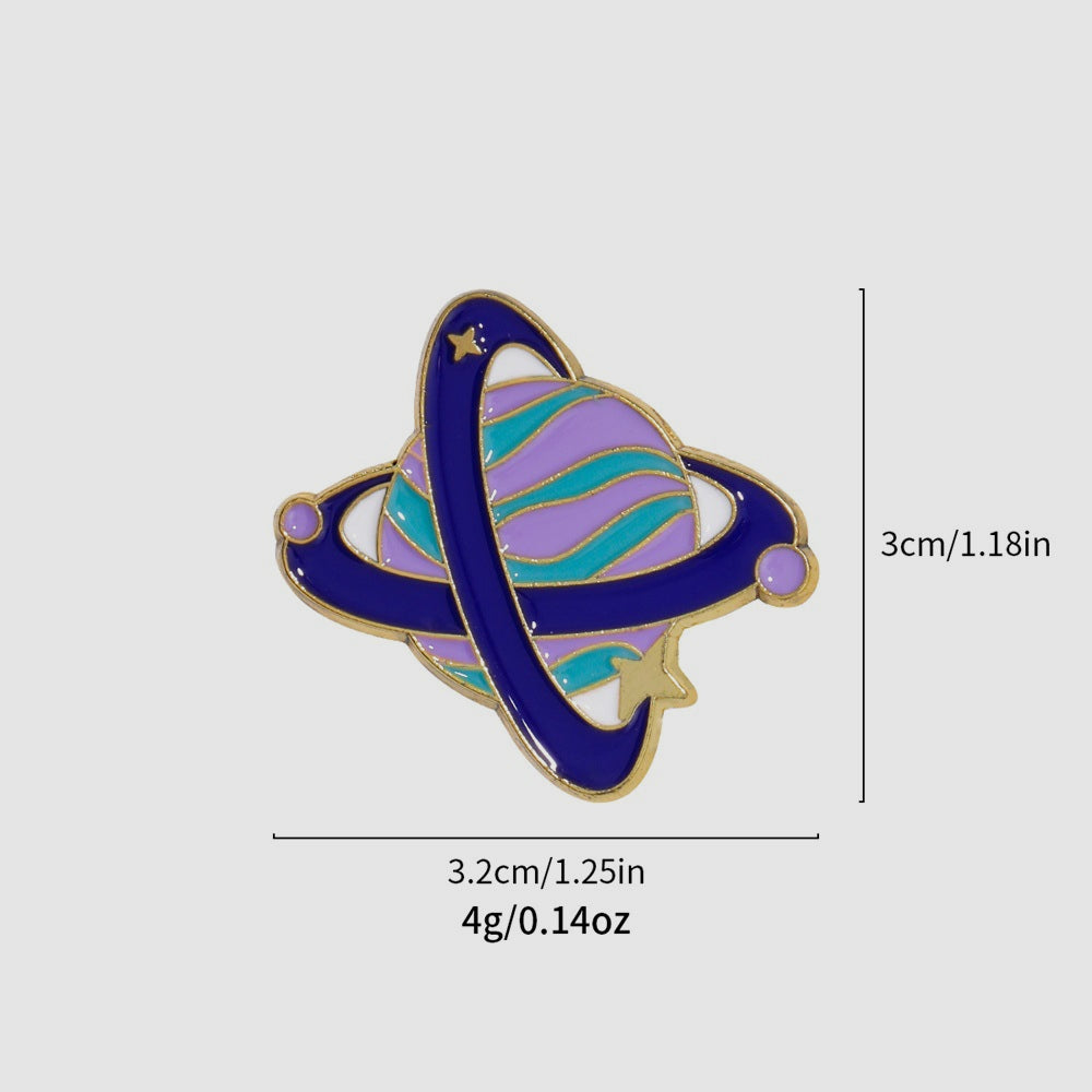 Space Alloy Brooch Planet Metal Badge