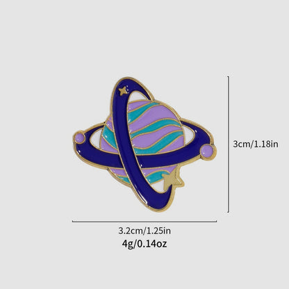 Space Alloy Brooch Planet Metal Badge
