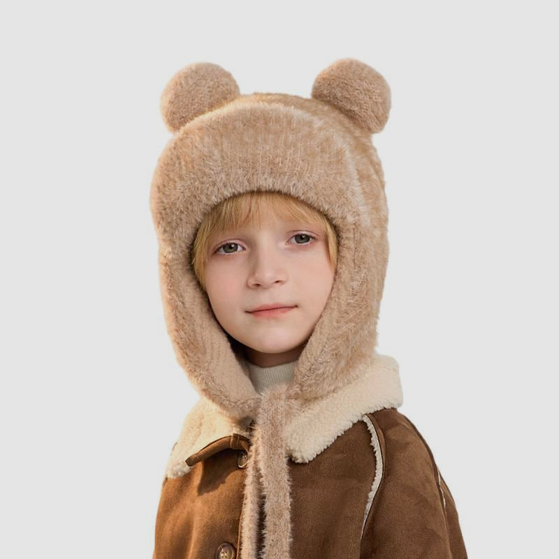 Children's Trapper Plush Bear Earflap Hood