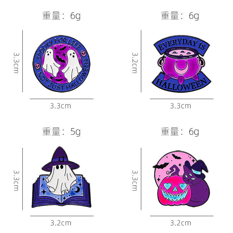 Halloween Luminous Badge Alloy Fluorescent Brooch