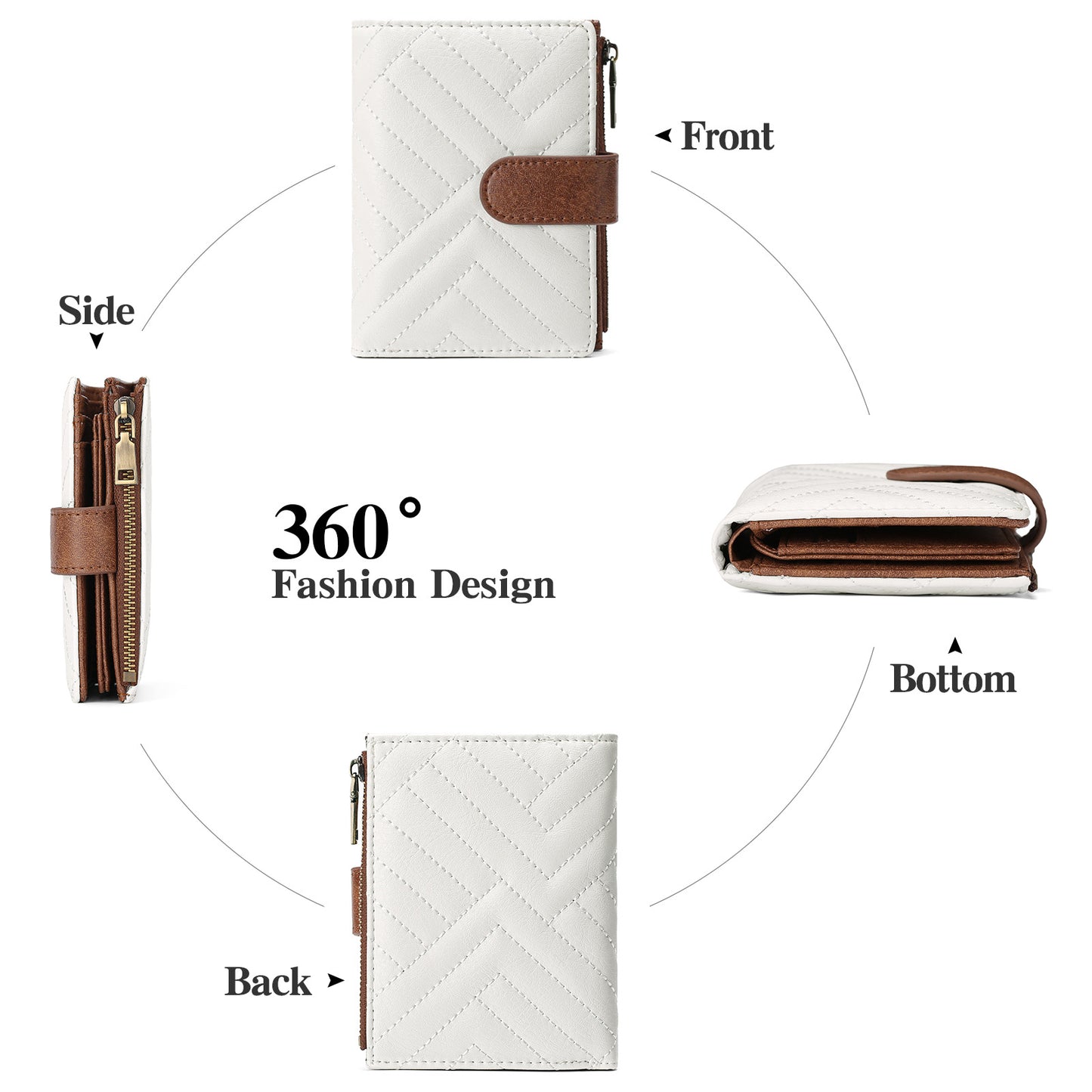 Anti-theft Brush Gift Box Set Small Chanel Style Embroidered Color Block Women's Short Wallet 70% off Purse