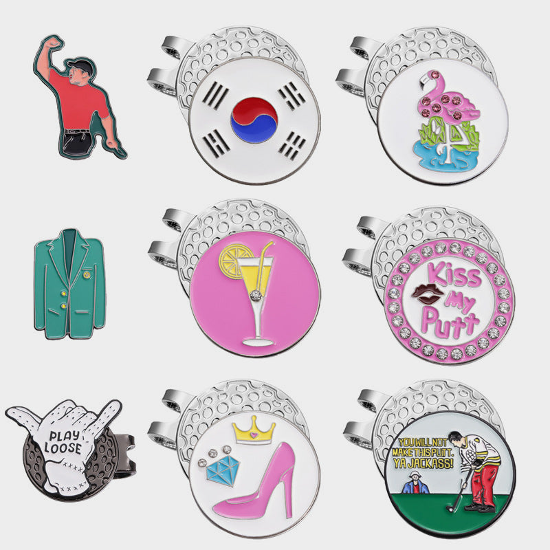 Girl Series Mark GOLF Metal Magnetic Cartoon Ball Position Hat Clip