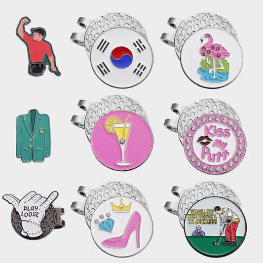 Girl Series Mark GOLF Metal Magnetic Cartoon Ball Position Hat Clip