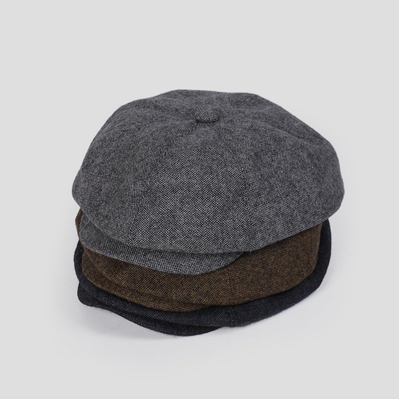 Thin Woolen 60% Wool High-End Flat Cap