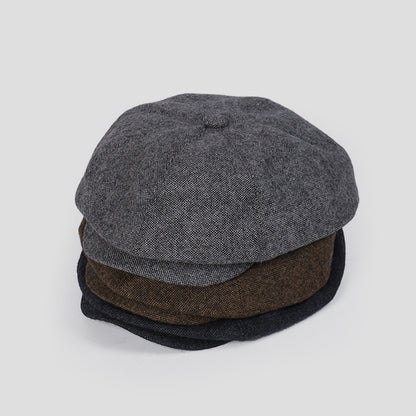 Thin Woolen 60% Wool High-End Flat Cap